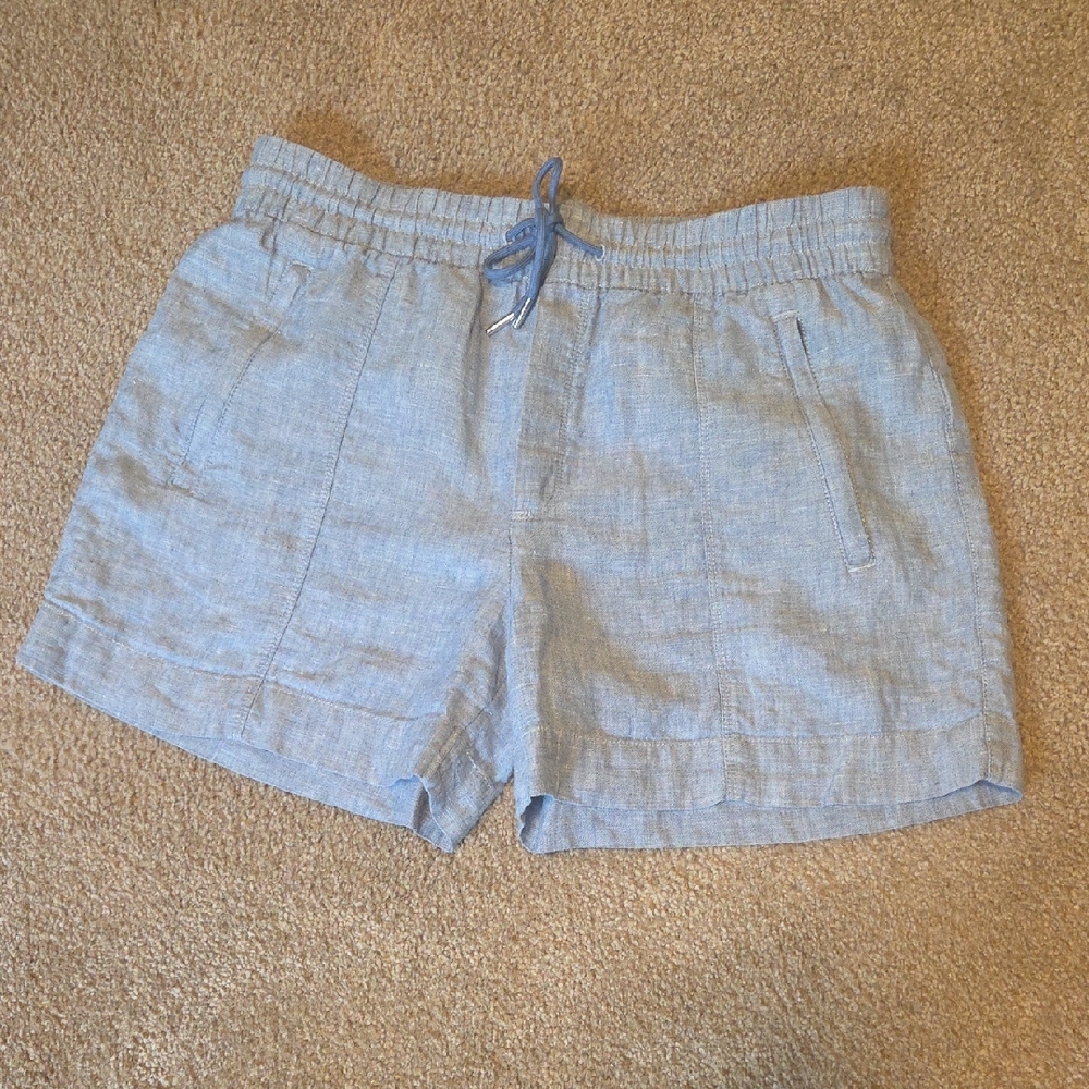 Athleta Light Blue Linen Shorts Size 6